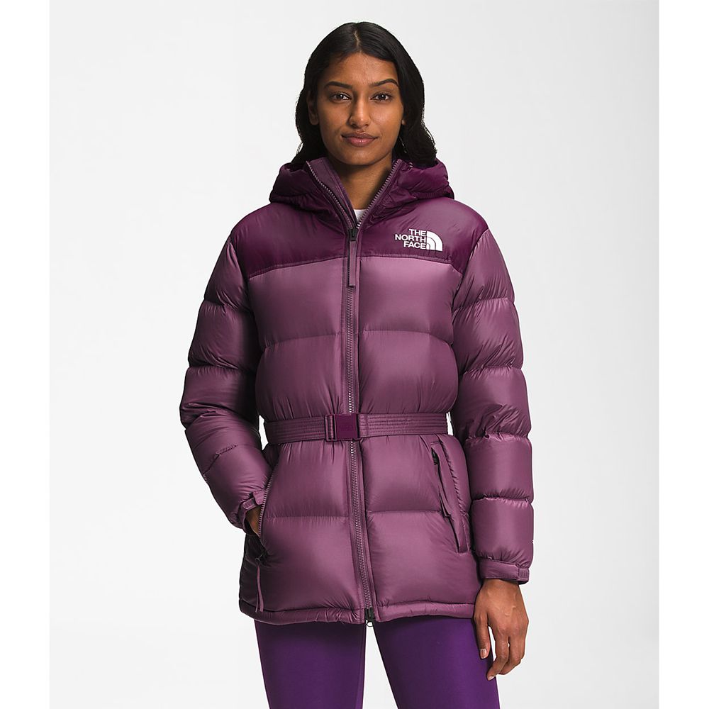 The North Face Nuptse Jacket Womens Australia - The North Face Belted Mid Purple / Black (VTP-125069